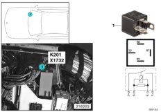 Реле доп. вентилятора, скорость 3 K201