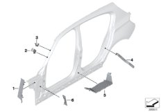 Детали из шумопогл.матер.в полост.боков.