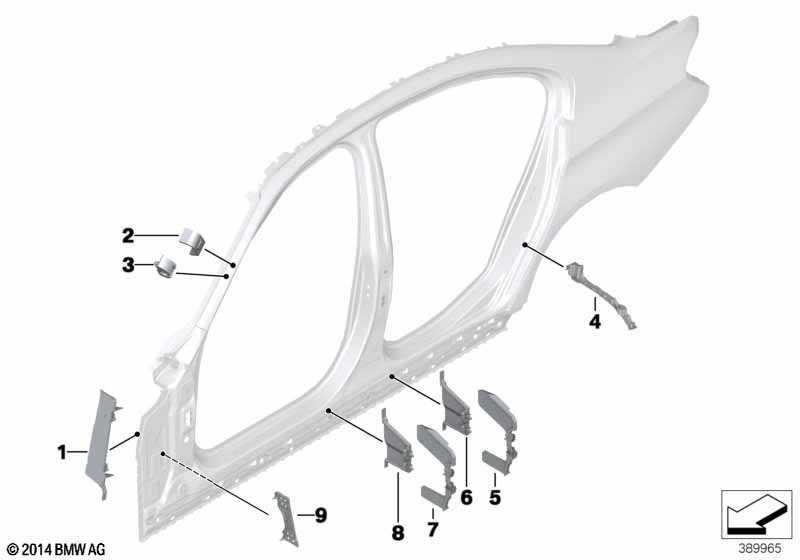 Детали из шумопогл.матер.в полост.боков.