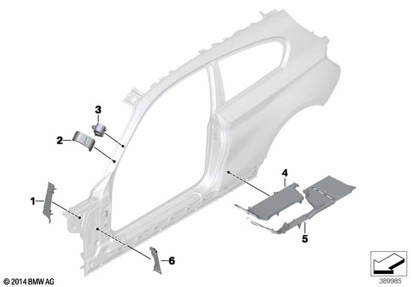 Детали из шумопогл.матер.в полост.боков.