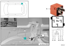 Реле очистителя заднего стекла 2 K91a