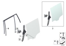 Механизм перемещения стекла двери Зд