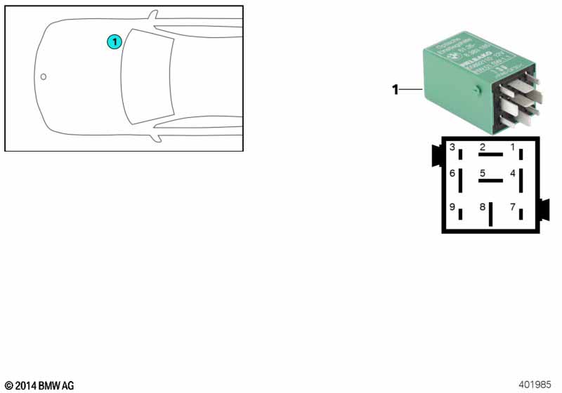 Реле подсветки нар.ручки двери зеленой