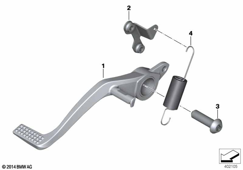 Педаль тормоза, тяги и рычаги