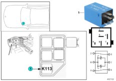 Реле поворотного стекла K113
