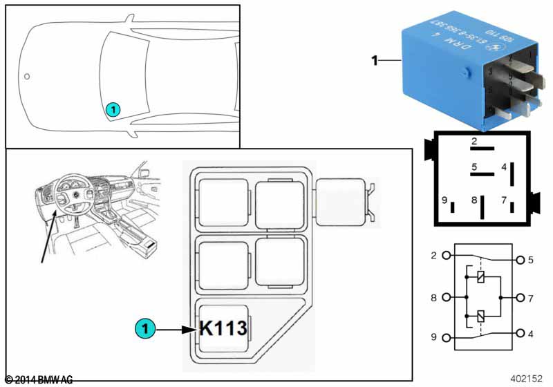 Реле поворотного стекла K113