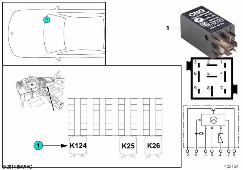 Реле модуля переключ. газ/бензин K124