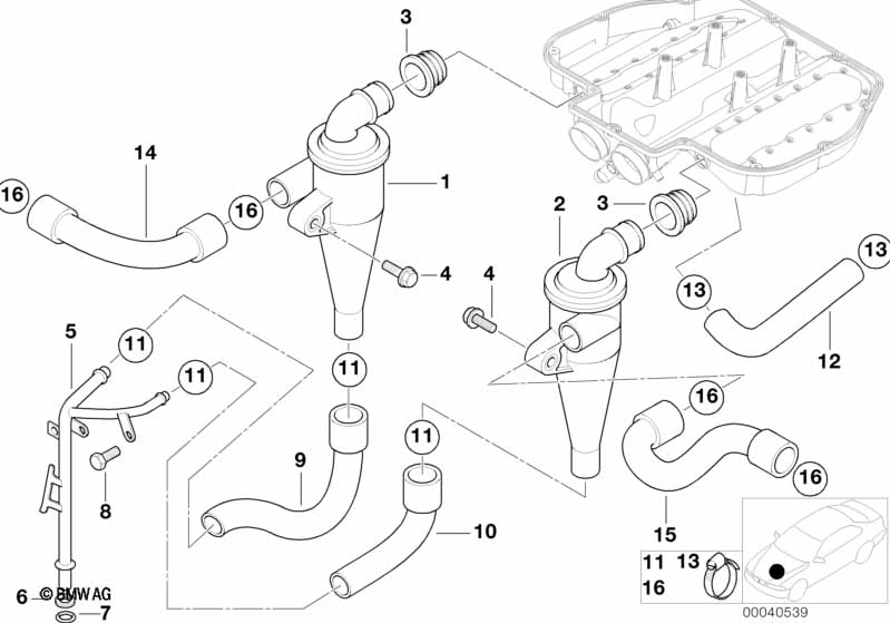 Система вентиляц.картера/маслоотделитель