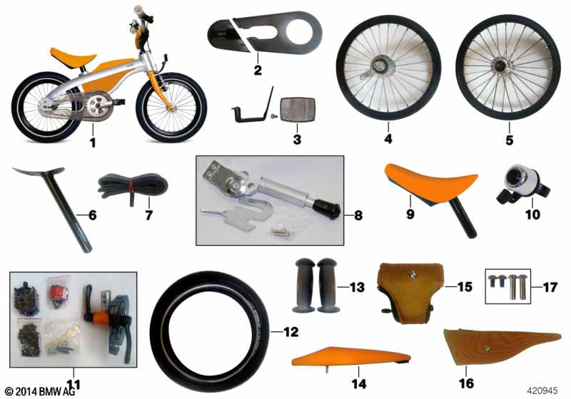 Зап.части BMW - Kidsbike оранж. 0417900
