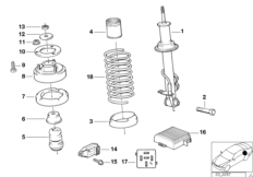 Амортизационная стойка Зд EDC/ЭБУ/датчик