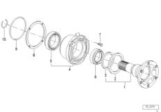 Подшипники выход.фланца дифф./уплот.кол.