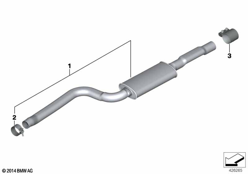 Передний дополнительный глушитель