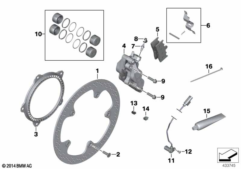 Торм.механизм пер.колеса, к-т заклепок