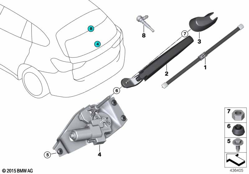 Задняя щетка стеклоочистителя F48