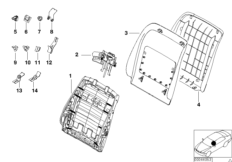 Сиденье Пд-каркас спинки/задняя панель