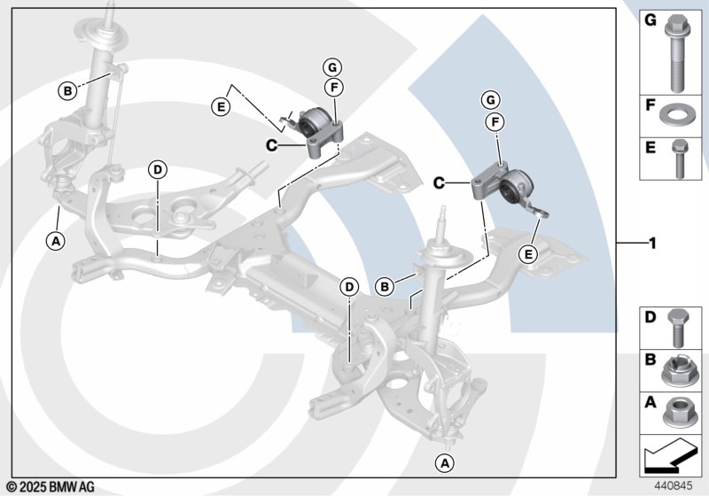 Рем.к-т рез.-мет.шарнира поп.рыч.подв.