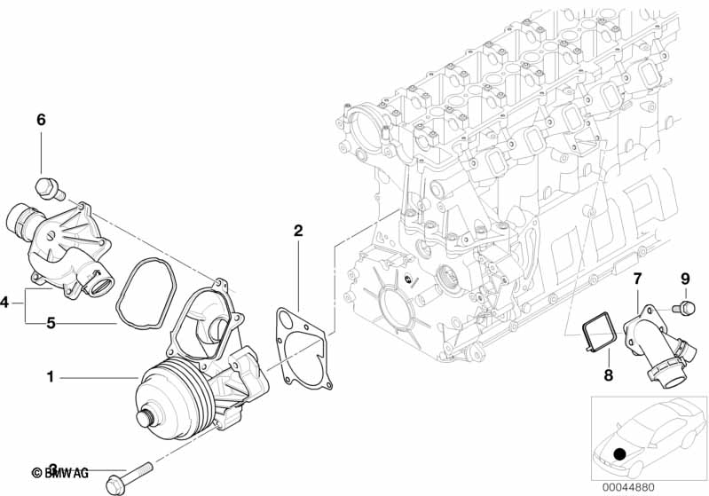 Водяная помпа сист.охлаждения/термостат