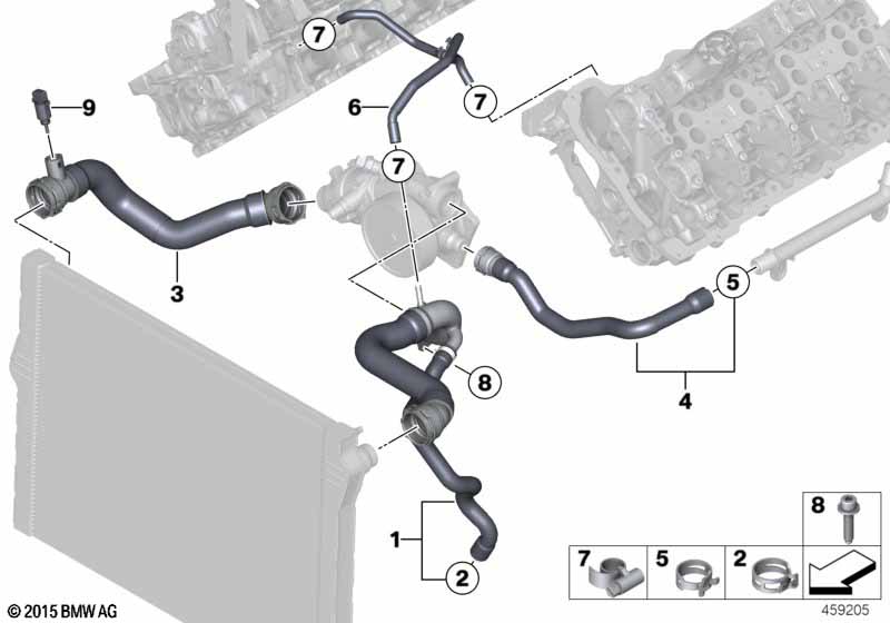 Водяной шланг системы охлаждения