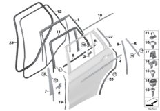 Накладки и уплотнения двери Зд