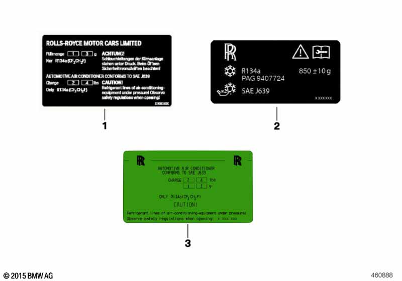Шильдик с данными хладагента