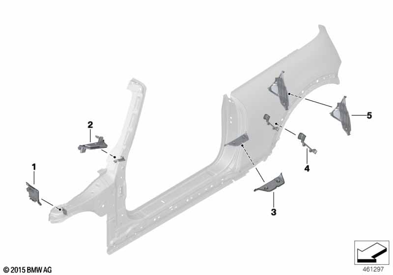 Детали из шумопогл.матер.в полост.боков.