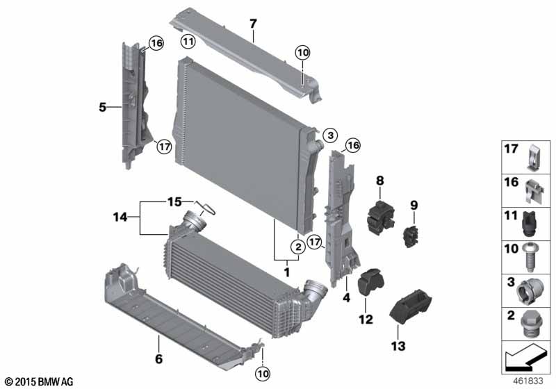 Элементы крепл.радиатора водян.охлажд.