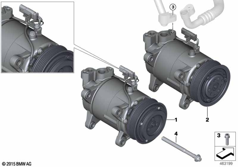 F45/F46/F39/F48 Компрессор кондиционера с э/магн.муфтой