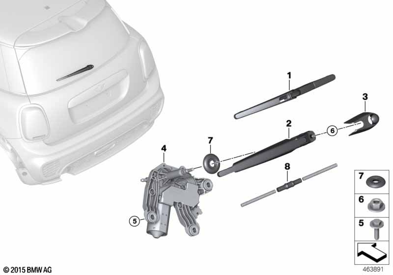F56/F66 задняя щетка стеклоочистителя