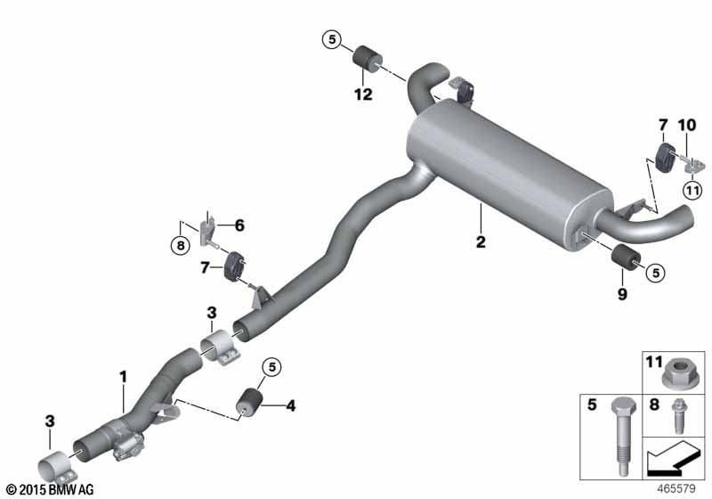 G32/G11/G12 Засл.глушителя низк.давл.с пром.трубой