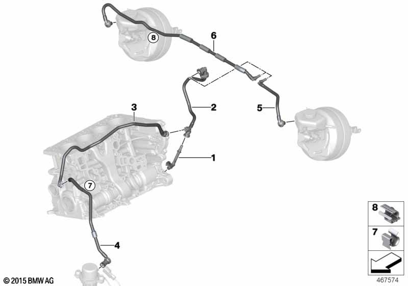 Вакуумный трубопр.усилителя тормозов