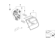 Блок задних фонарей на багажной двери