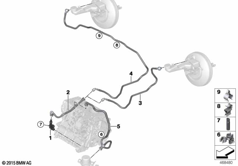 Вакуумный трубопр.усилителя тормозов