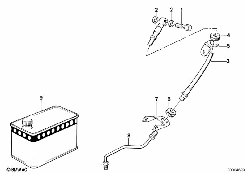 Трубопровод тормоз.привода перед.колеса