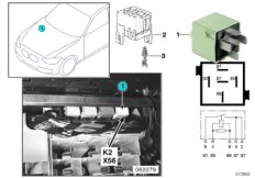 Реле рупорного звукового сигнала K2