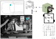 Реле доп. вентилятора, скорость 1 K21