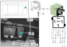 Реле обогрева лобового стекла 1 K417