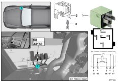 Реле обогрева ниши стеклоочистителя K8