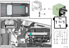 Реле обогрева ниши стеклоочистителя K8