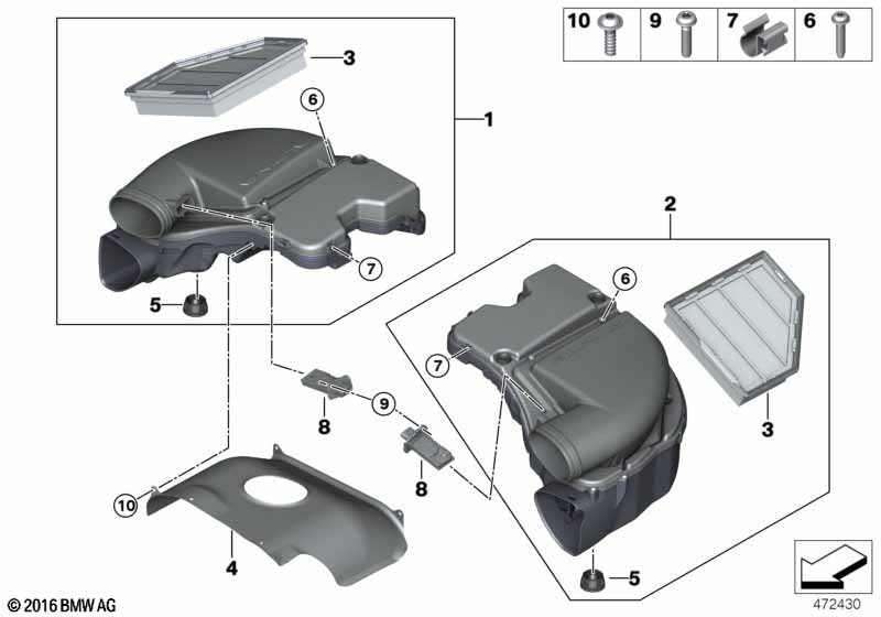 Корпус возд. фильтра ДВС 1-4цил