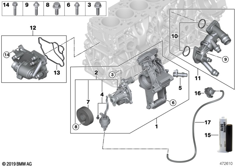 Сист.охлажд.- Насос охл.жидк./термостат