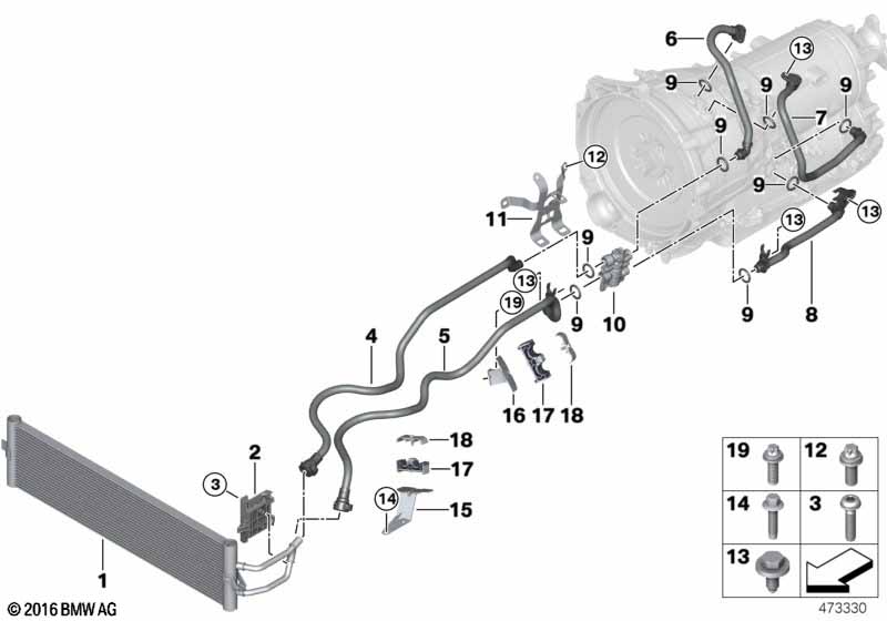 G30/G14/G15/G11/G38 Радиатор охлаждения масла КПП