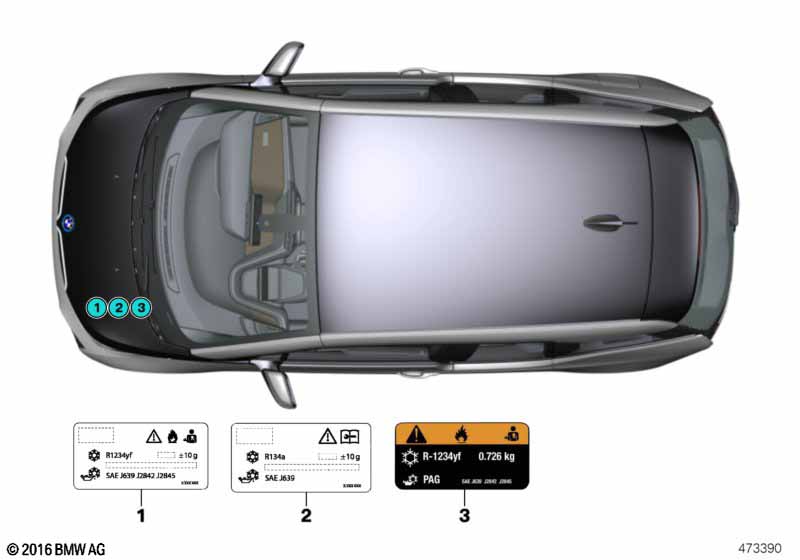 Шильдик с данными хладагента