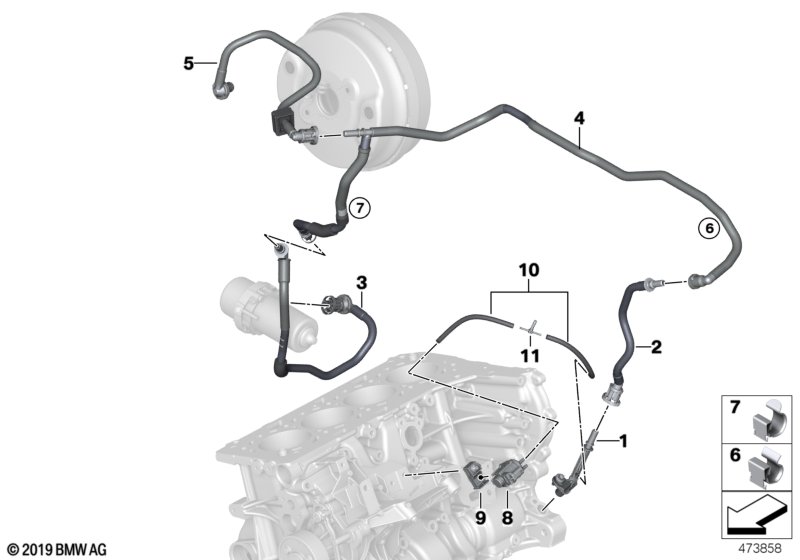 Вакуумный трубопр.усилителя тормозов