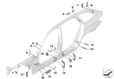 Детали из шумопогл.матер.в полост.боков.