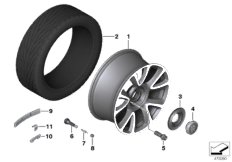 Колесо с легкоспл.диском BMW Styling 670