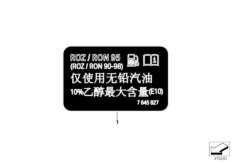 Шильдик с данными о топливе