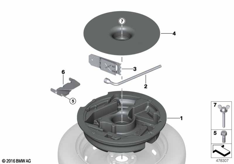 Крепление аварийного колеса