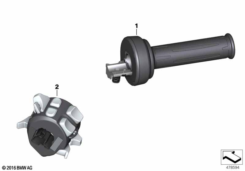 K48/K49/K50/K51/K61 Вращающаяся рукоятка (ручка газа)