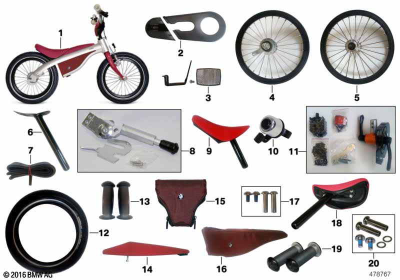 Зап.части BMW - Kidsbike NF II красный