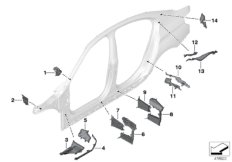 Детали из шумопогл.матер.в полост.боков.